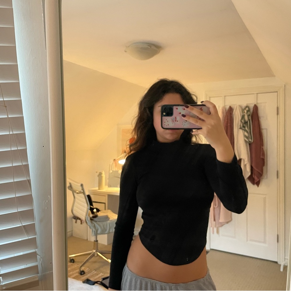 Gap Black Long Sleeve Turtleneck Top